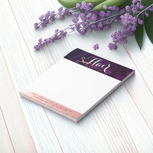 Hair Stylist Hairdresser Beauty Rose Gold Scissors Notepad (Creator Uploaded)