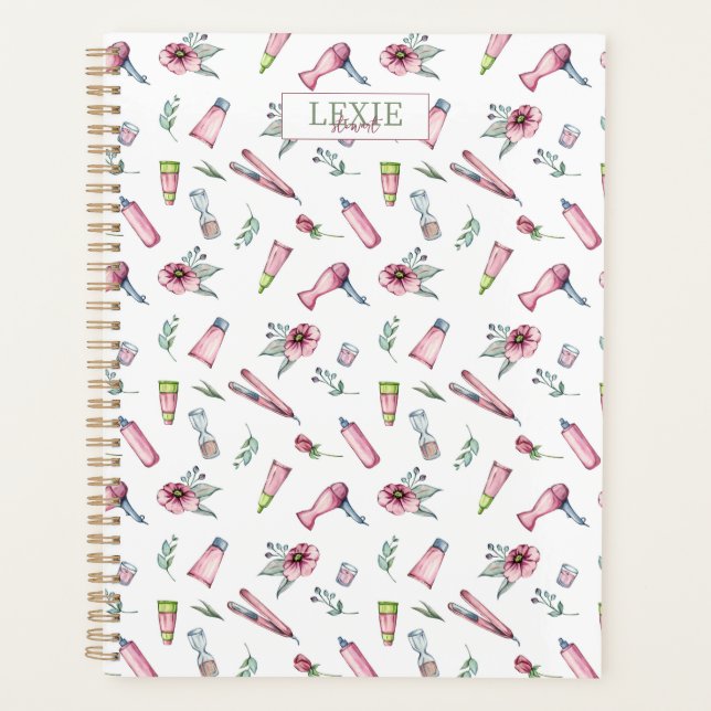 Hair Stylist, Hairdresser Beauty Salon Custom Planner (Front)