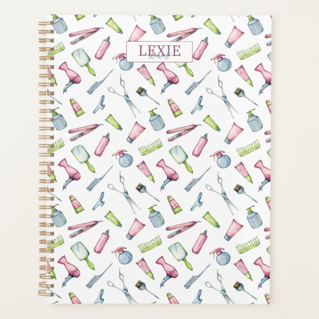 Hair Stylist, Hairdresser Beauty Salon Custom Planner (Front)