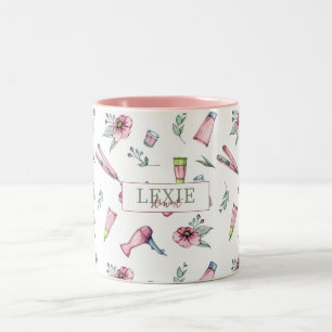 Hair Stylist, Hairdresser Beauty Salon Custom Two-Tone Coffee Mug