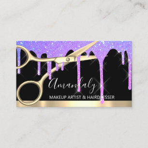 Hair Stylist Hairdresser Drips Scissors Coiffeur Business Card
