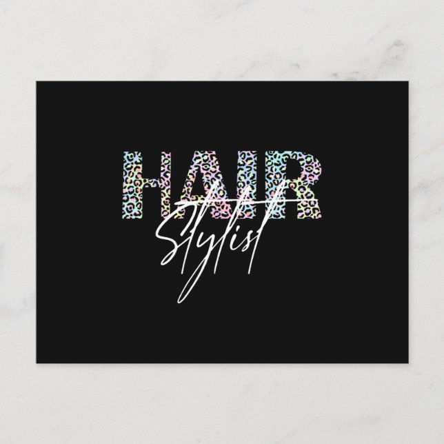 Hair Stylist Hairdresser Leo Print colourful Postcard (Front)