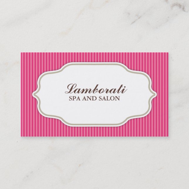 Hair Stylist Hairdresser Salon Pink Elegant Retro Business Card (Front)