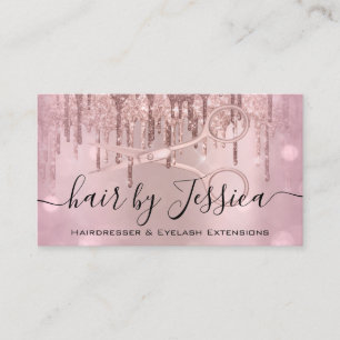 Hair Stylist Hairdresser Scissors Rose Drips Smoky Business Card