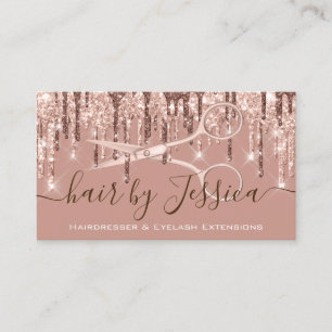 Hair Stylist Hairdresser Scissors Rose Drips VIP Business Card