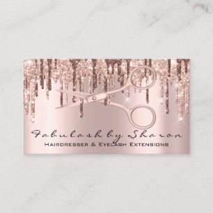 Hair Stylist Hairdresser Scissors Rose Drips VIP Business Card