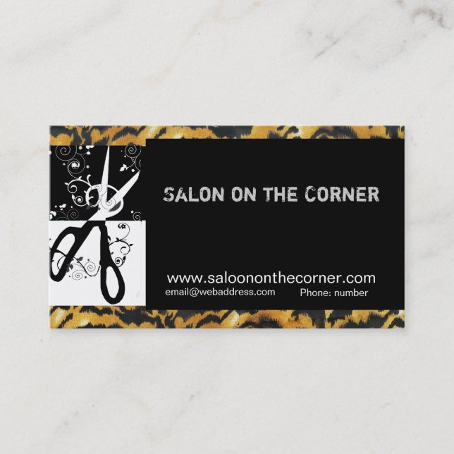 Hair Stylist Hairdresser Trendy  Scissors Swills Appointment Card (Front)