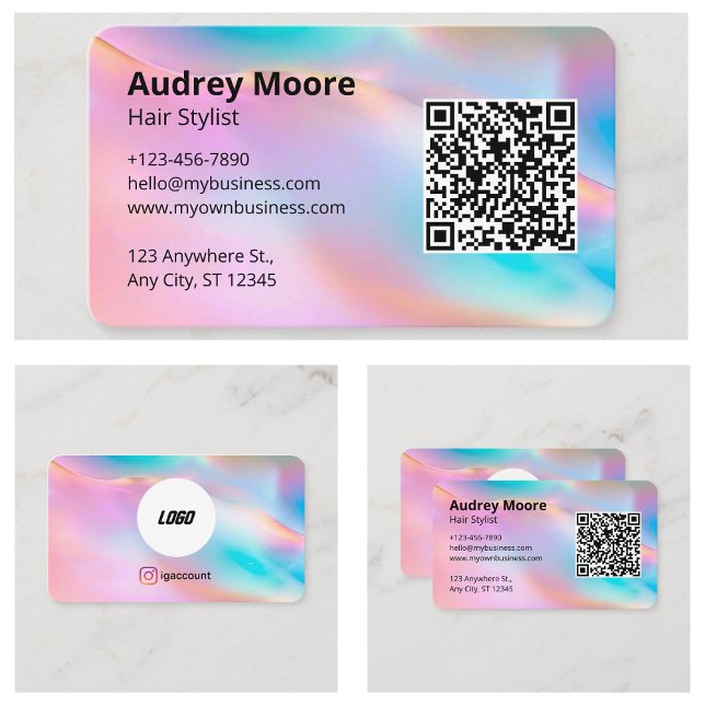 Hair Stylist Hairdressers Logo QR Code Salon Business Card (Hair Stylist Hairdressers Logo QR Code Salon Business Card
)