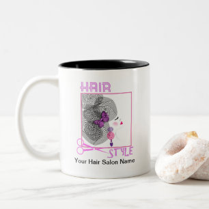 Hair Stylist Hairdressing Salon Personalised Two-Tone Coffee Mug