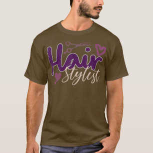 Hair Stylist Heart Hairdresser Gift Scissors T-Shirt