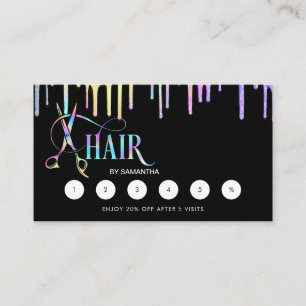 Hair stylist holographic discount hair scissors  business card