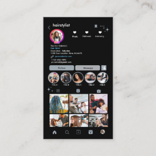 Hair Stylist Instagram Dusty Blue Scan to Connect Business Card