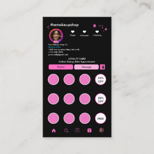 Hair Stylist Instagram QR Code Loyalty Card