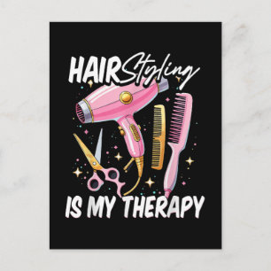 Hair stylist Is My Therapy Holiday Postcard
