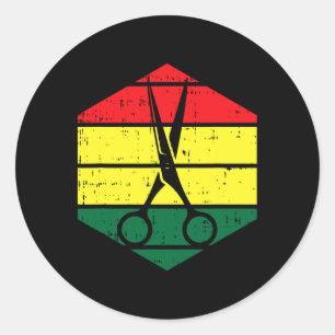 Hair-stylist Juneteenth Blm Black History Hairdres Classic Round Sticker