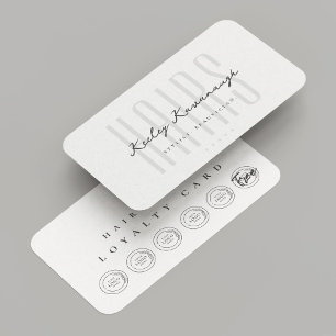 Hair Stylist Logo Punch White Loyalty Card