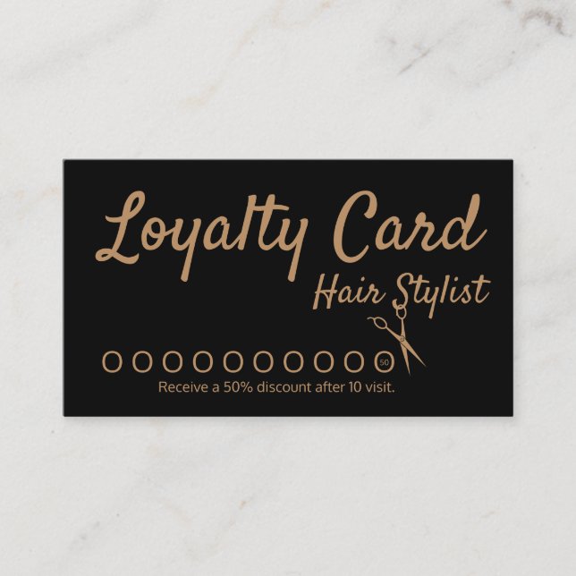 Hair Stylist Loyalty Punch Card (Front)