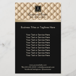 Hair Stylist Luxury Black & Gold Hair Salon Flyer
