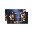 Hair Stylist Luxury Gold 3D Floral Navy Blue Salon