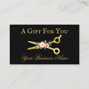Hair Stylist Luxury Gold Damask Gift Certificate