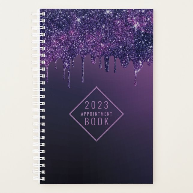 Hair Stylist Magic Purple Drips Appointment Planner (Front)