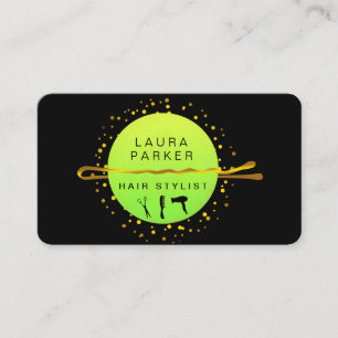 Hair Stylist Makeup Artist Bobby Pins Salon Green Business Card