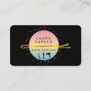 Hair Stylist Makeup Artist Bobby Pins Salon Pink Business Card