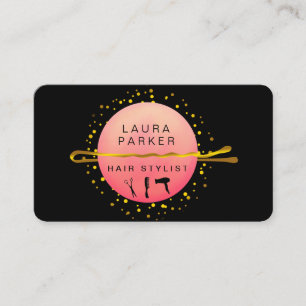 Hair Stylist Makeup Artist Bobby Pins Salon Pink Business Card