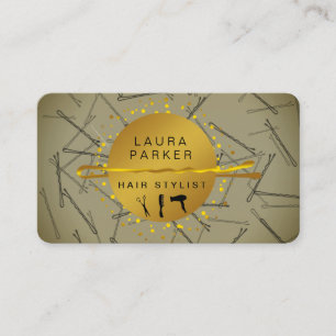 Hair Stylist Makeup Artist Salon Bobby Pins Business Card