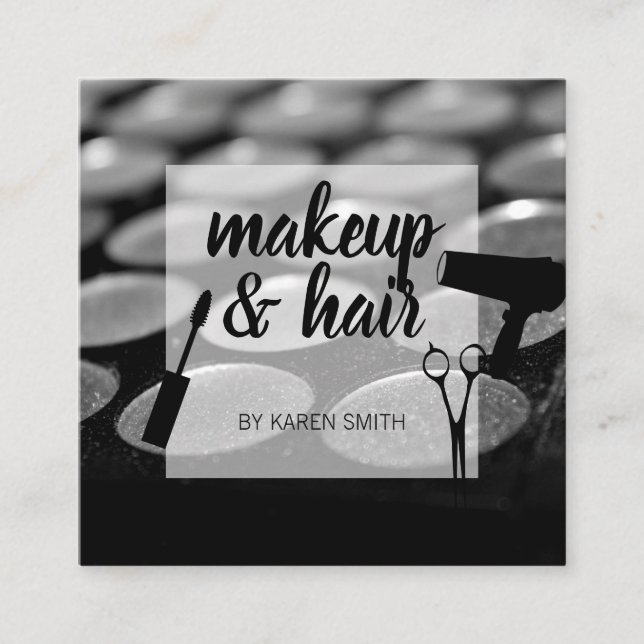 Hair Stylist | Makeup Artist Square Business Card (Front)