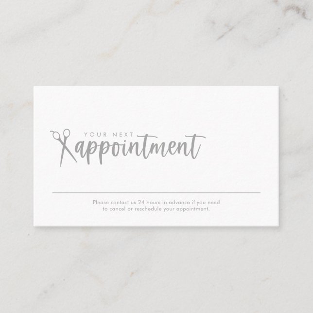 Hair Stylist Minimal Appointment Card (Front)
