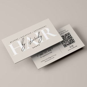 Hair Stylist Minimal Hair Salon Sand Business Card