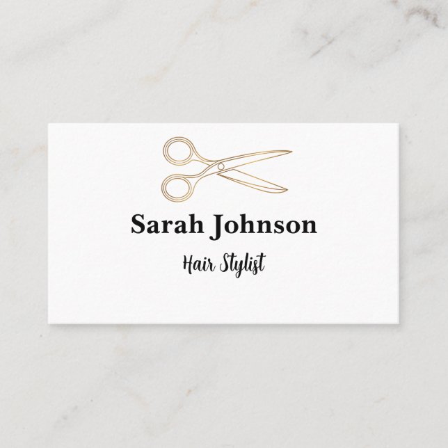 Hair Stylist Minimalist Typography Business Card (Front)