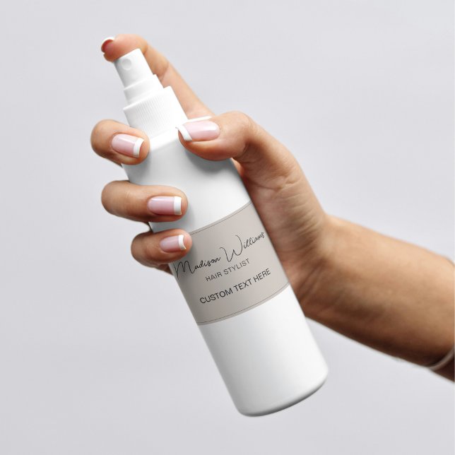 Hair Stylist Modern Beige Rectangular Sticker (Hair Stylist Modern Beige Rectangular Sticker)