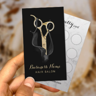 Hair Stylist Modern Black & Gold Salon Loyalty