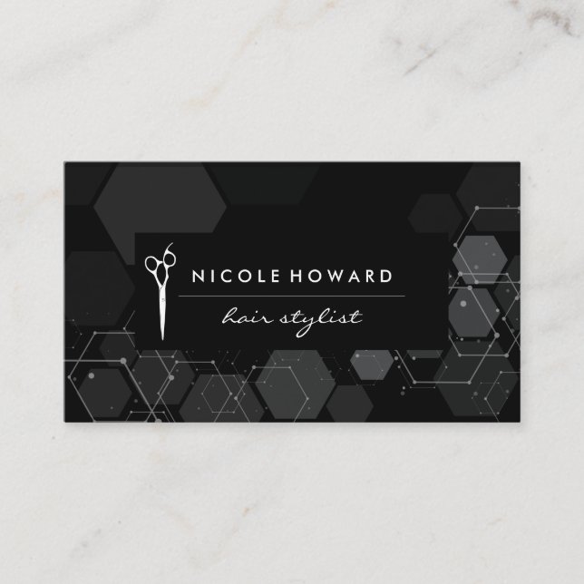 Hair Stylist | Modern Design | Geometric Business Card (Front)
