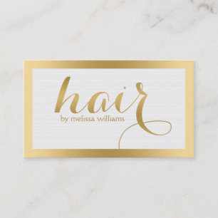 Hair Stylist Modern Gold Text Design Business Card