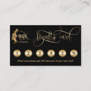 Hair stylist modern gold typography hair extension business card