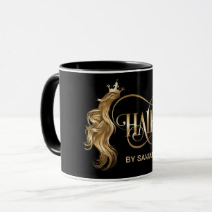 Hair stylist modern gold typography hair extension mug