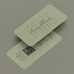 Hair Stylist Modern Hairstylist Sage Business Card