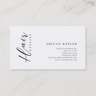 Hair Stylist Modern Minimalist Elegant Plain Business Card
