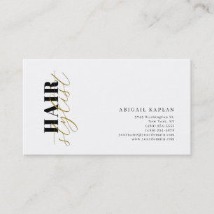 Hair Stylist Modern Minimalist Plain Profile Business Card