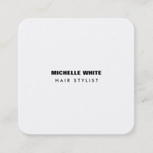 Hair Stylist Modern Minimalist Trendy Black White Square Business Card