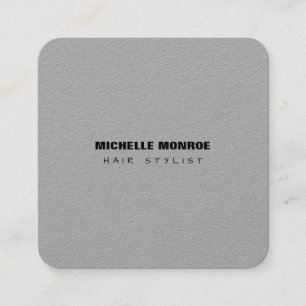 Hair Stylist Modern Minimalist Trendy Luxury Grey Square Business Card