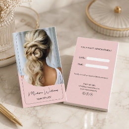 Hair Stylist Modern Pink Appointment Card