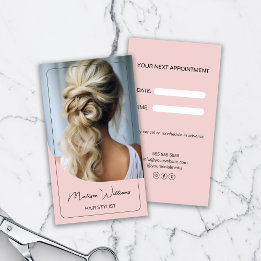 Hair Stylist Modern Pink Appointment Card