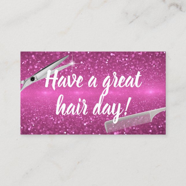Hair Stylist Modern Pink Bokeh Background Salon Business Card (Front)