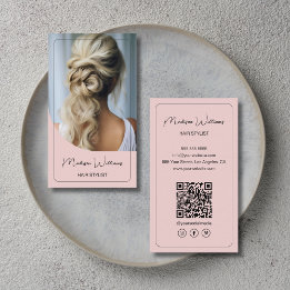 Hair Stylist Modern Pink Business Card
