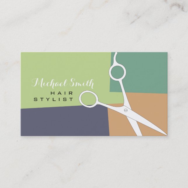 Hair Stylist Modern Retro Colour Pattern #14 Business Card (Front)