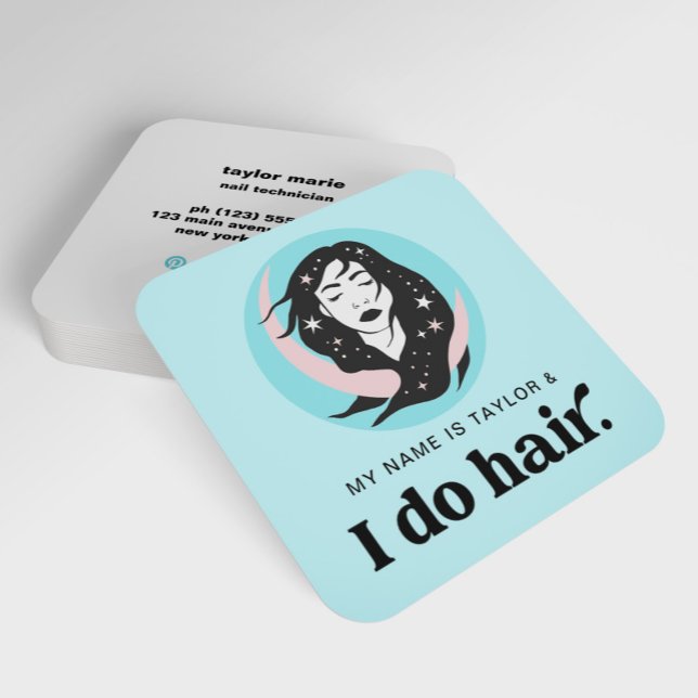 Hair Stylist Modern Retro Square Business Card (Creator Uploaded)
